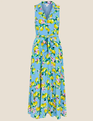 Libra lemon midi dress blue