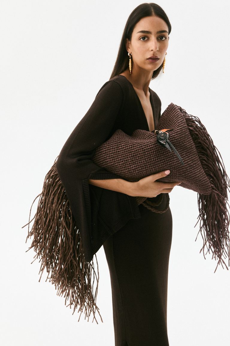 Fringed Straw Bag