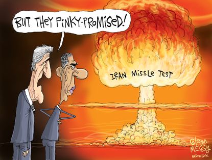 Obama Cartoon U.S. Iran Nuclear Deal 2016