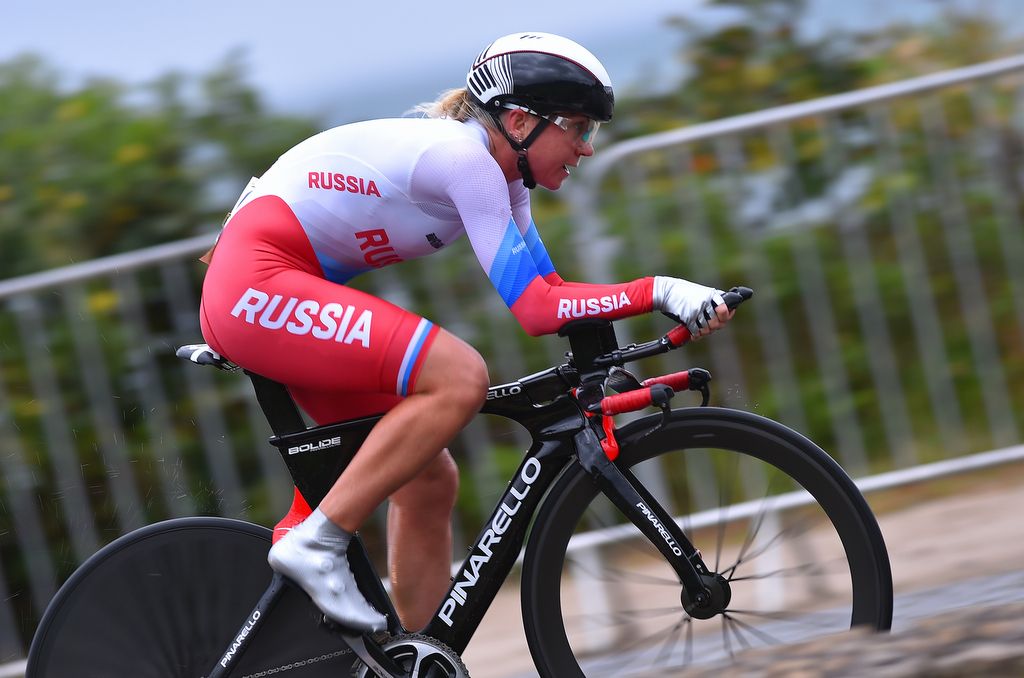 Olga Zabelinskaya (Russia) riding to the silver medal