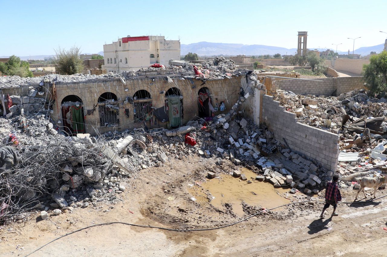 A destroyed building