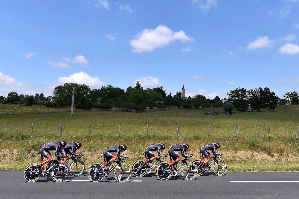 Bora-Argon 18 ride during the Dauphine team time trial.