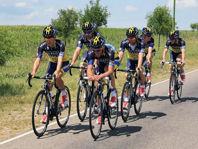 Team Saxo-Tinkoff riders out on their first training ride in Argentina in preparation for next week's Tour de San Luis.