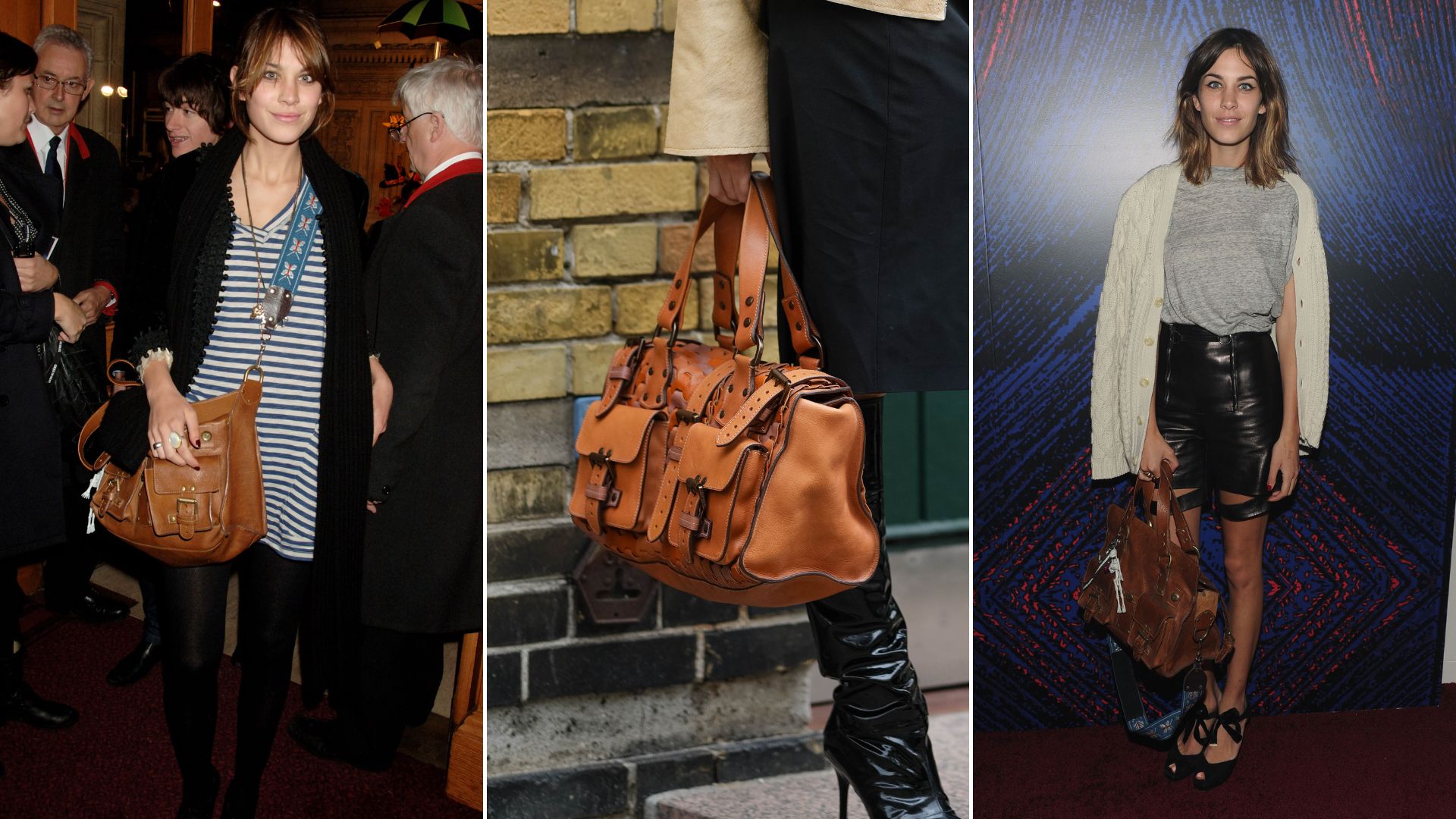 3 images of women carrying the Mulberry Roxanne bag