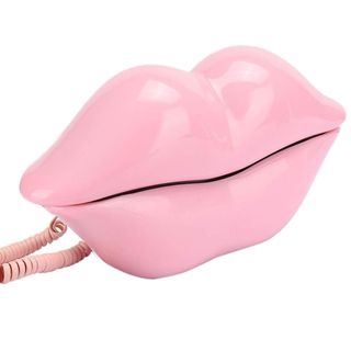 lip shaped landline phone in pink