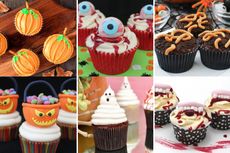 A selection of the best Halloween cupcakes including worm cupcakes, pumpkin cupcakes and more