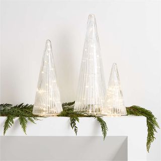 ribbed glass christmas tree decorations