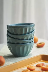 Anthropologie Amelie Latte Portuguese Stoneware Cereal Bowls