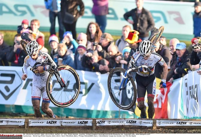 Kevin Pauwels runs up the steps