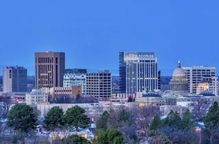 Boise Skyline at night before sunrise