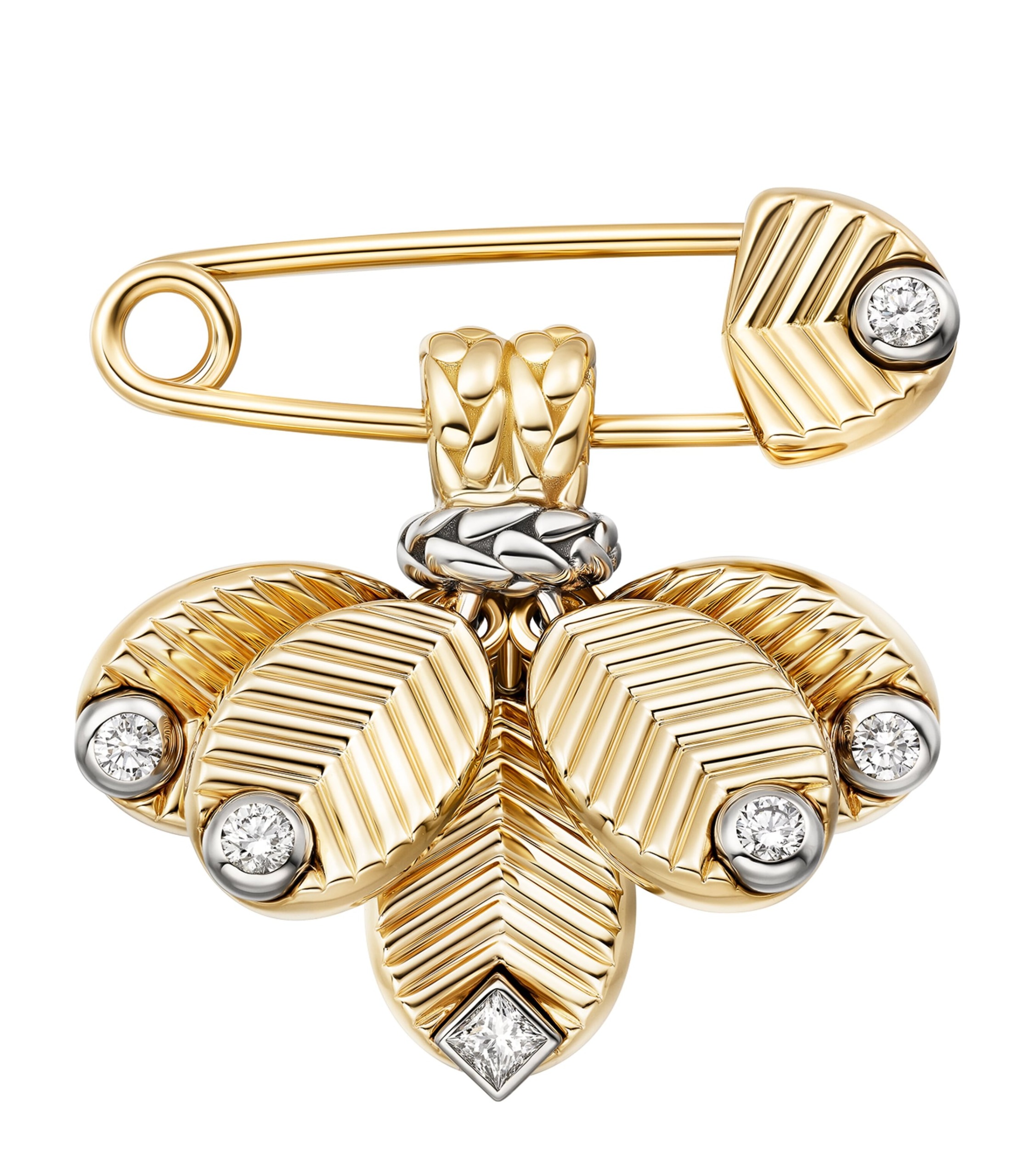 Cartier Yellow Gold, White Gold and Diamond Grain De Caf&amp;eacute; Brooch