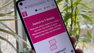 T-Mobile website on a OnePlus Nord N200