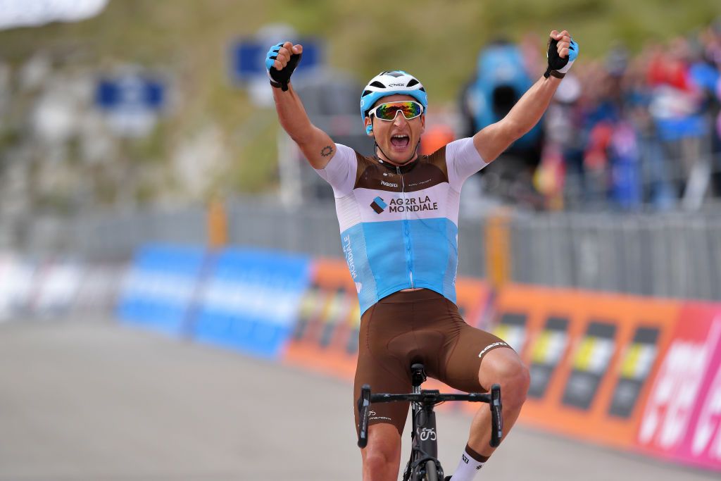 AG2R La Mondiale&#039;s Nans Peters takes his first professional victory on stage 17 of the 2019 Giro d&#039;Italia