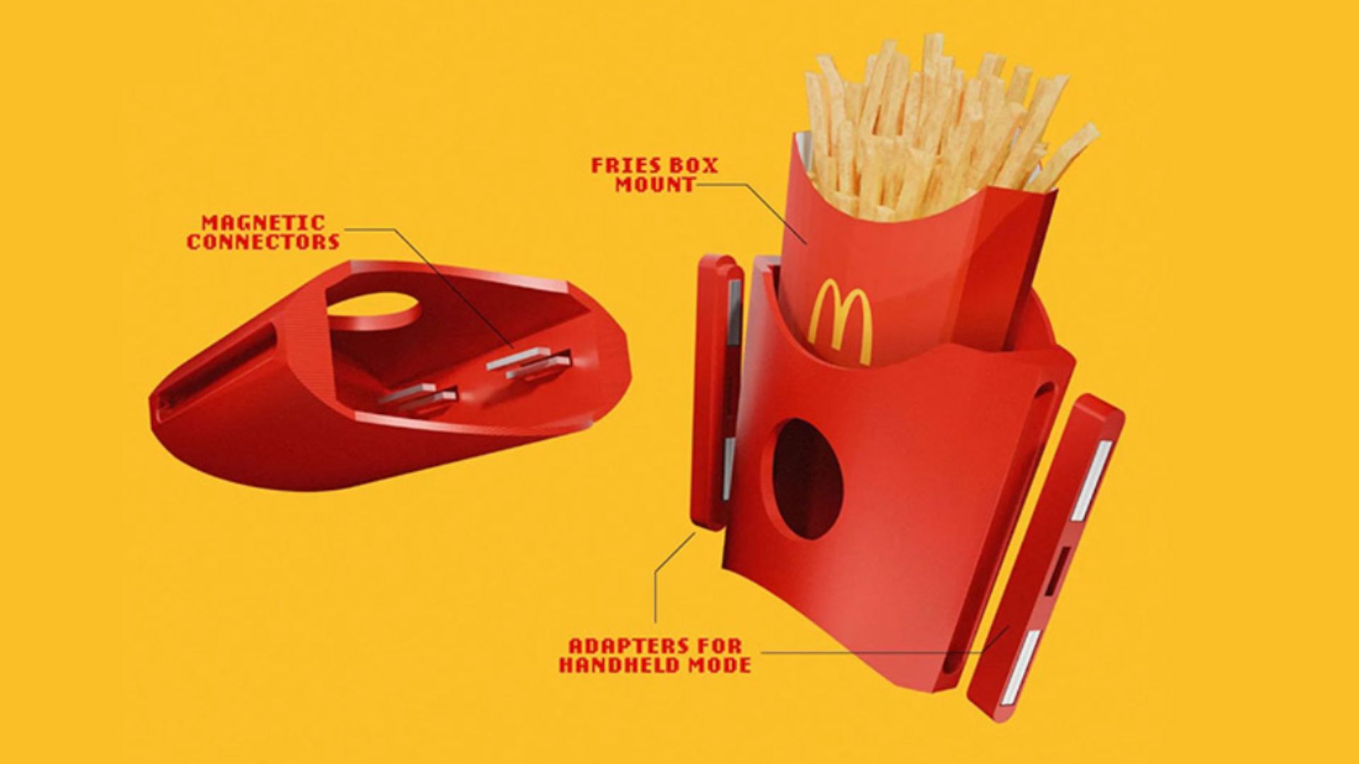 a diagram of the design of the GamiFries french fry switch 2 controller