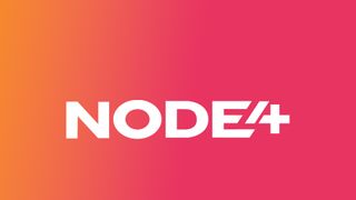 Node4 logo in white text against a background with a linear gradient of pink and orange - the company's colours
