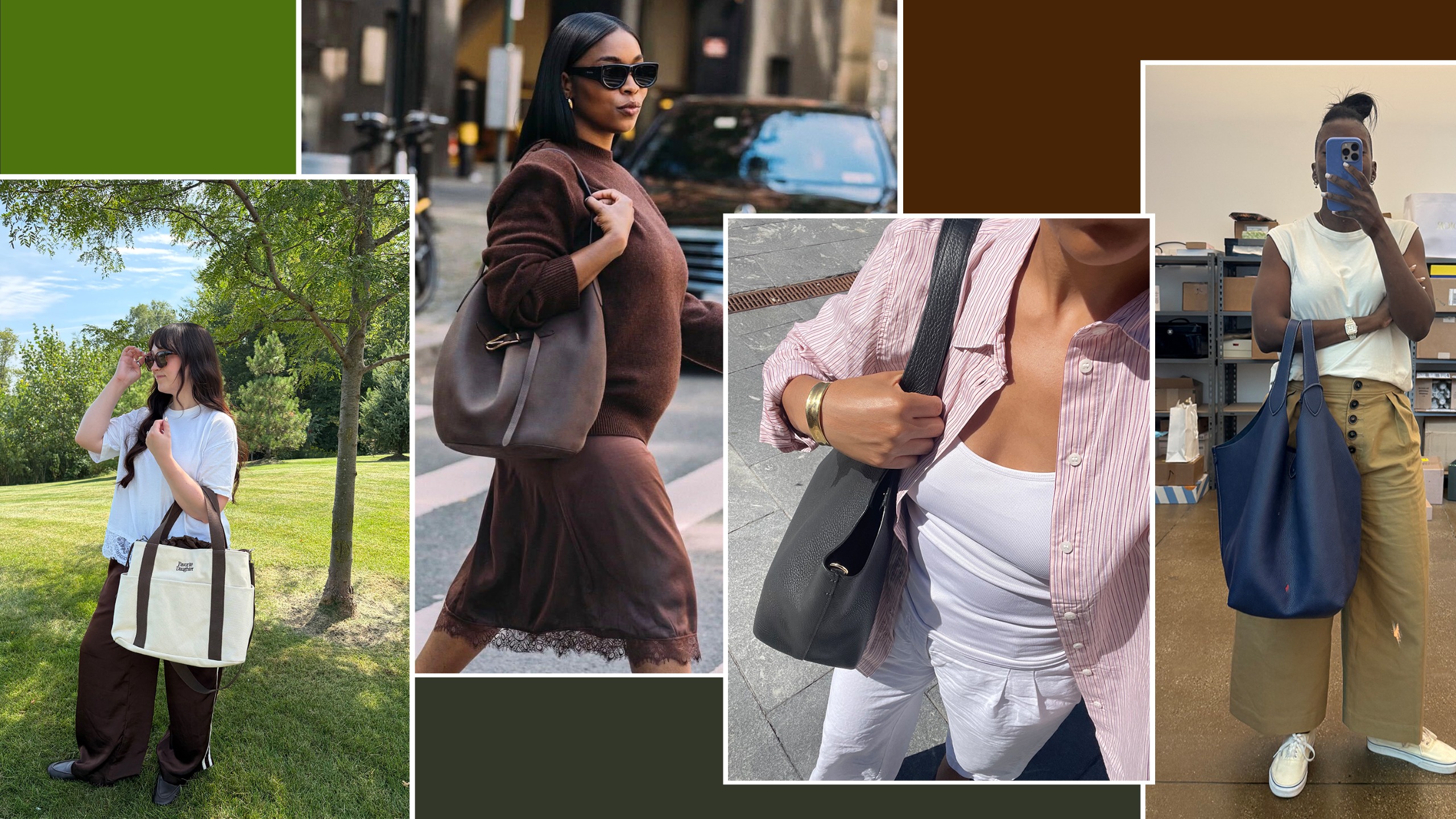 marie claire fashion editors carrying their favorite handbags