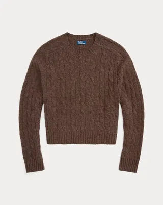 Cable-Knit Wool-Blend Crewneck Sweater