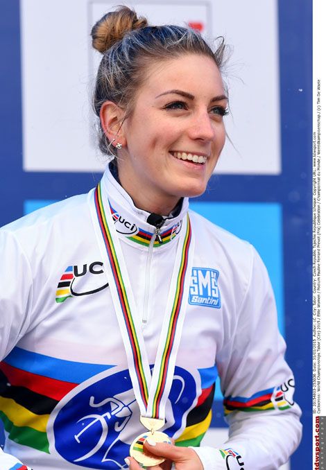 A happy Pauline Ferrand-Pr&eacute;vot