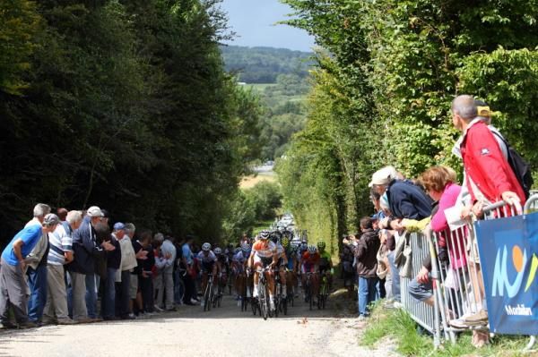 The new, narrow climb on the circuit