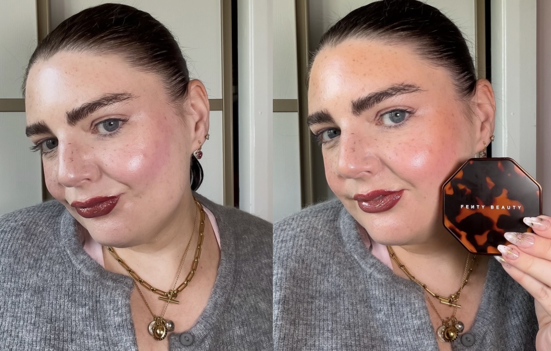 Fenty Beauty Sun Stalk'r Souffle Pressed Mousse Cream Bronzer before and after
