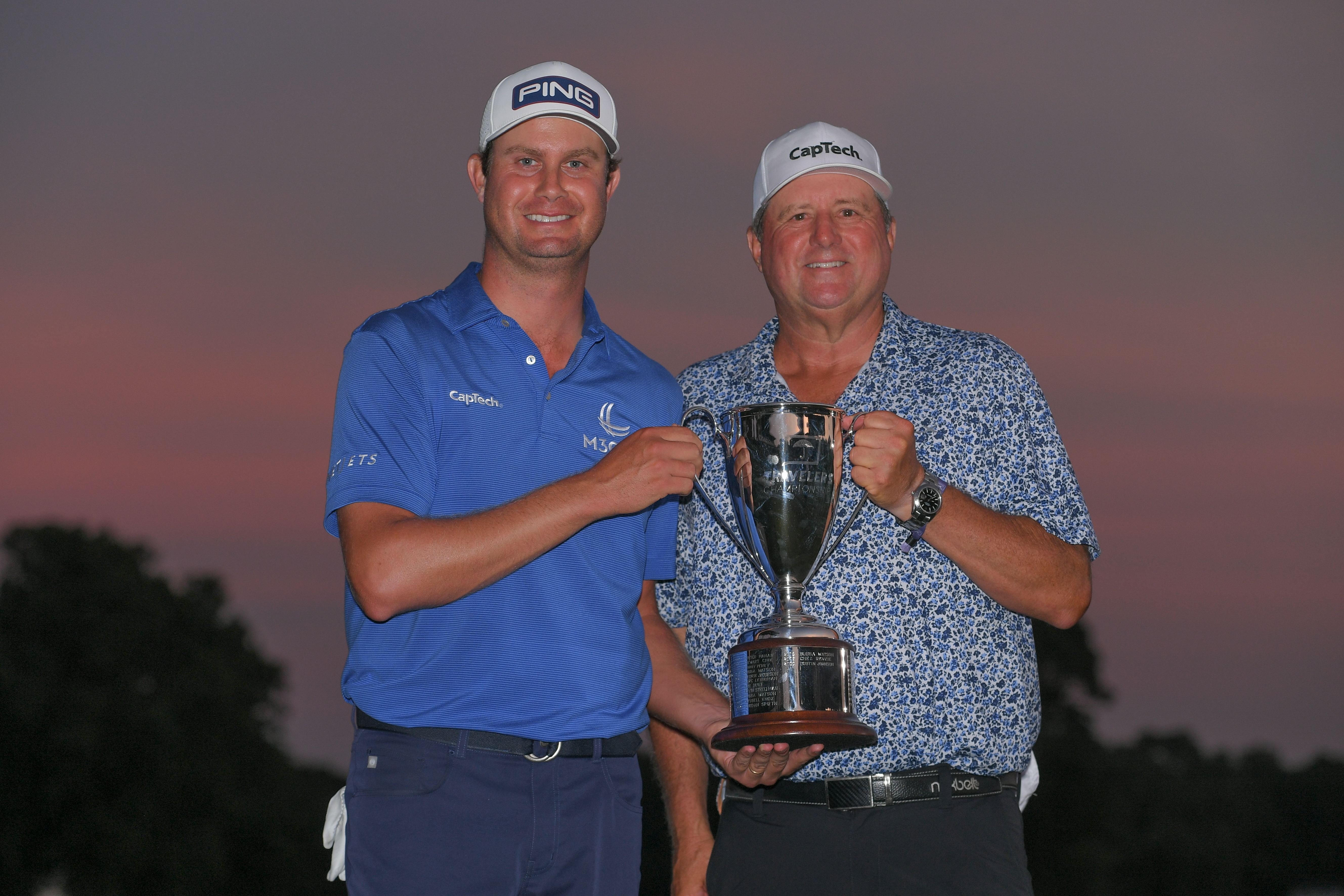 Harris English and his caddie Eric Larson