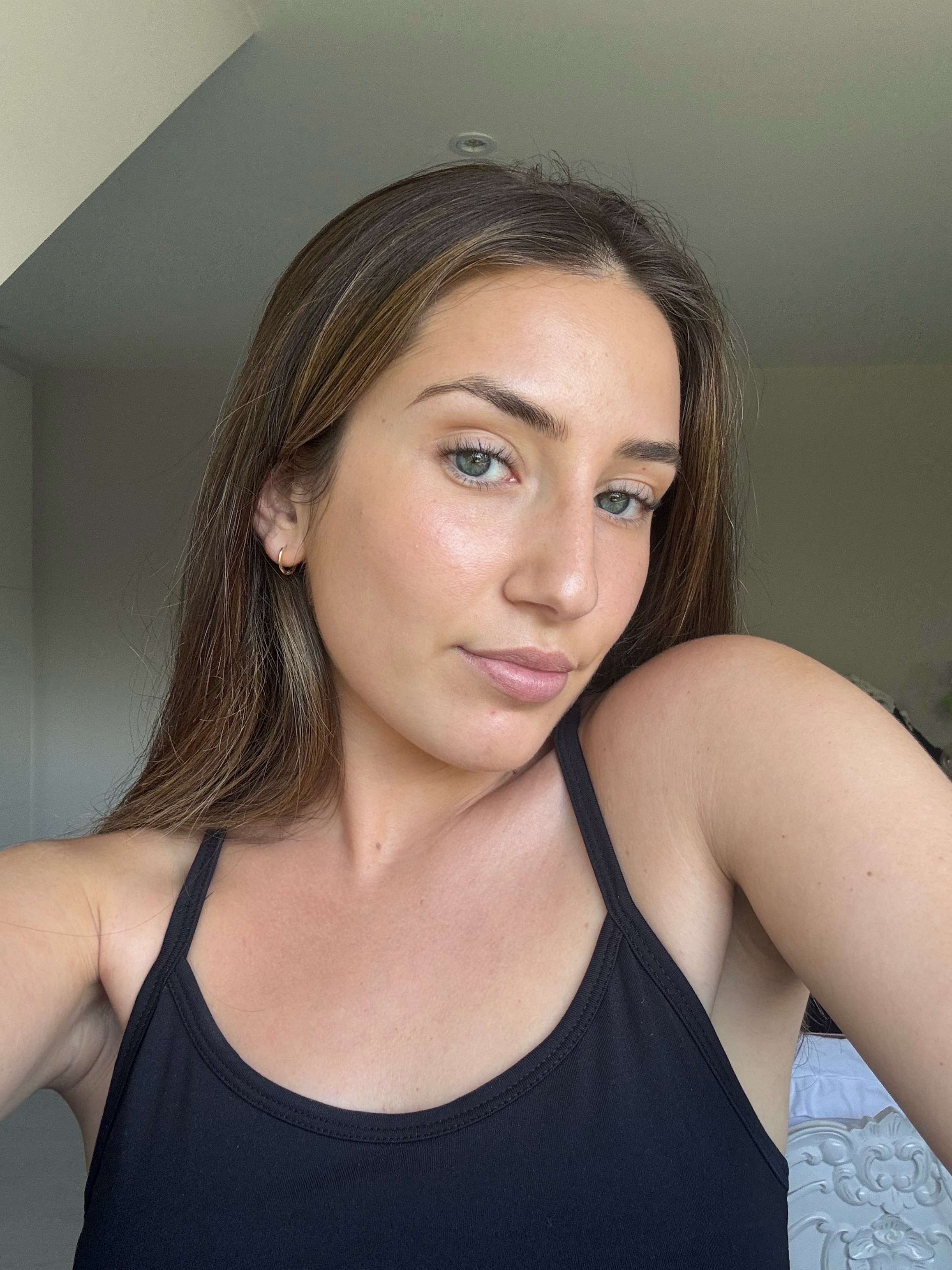 Darcy Brown after using Merit The Uniform Tinted Mineral SPF 50
