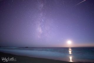 Astrophotographer Michael Humpherson caught an Orionid meteor on Panther Beach, just north of Santa Cruz, CA, on Oct. 24, 2012.