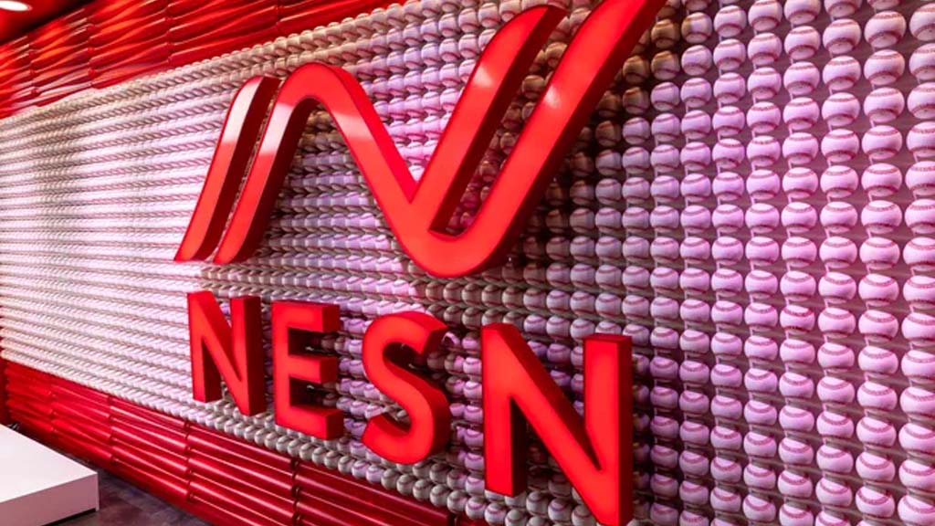 NESN logo on a wall in Fenway Park studio