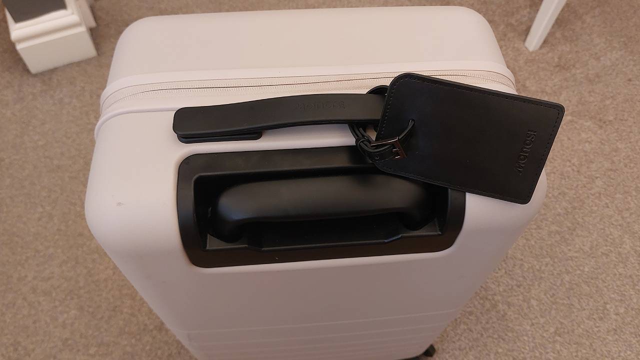 thumbnail image 2 of Monos Carry-On Luggage In Terrazzo Pattern – Compact Travel Suitcase 2 of 5