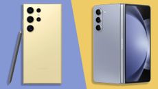 A Samsung Galaxy S24 Ultra and a Samsung Galaxy Z Fold 5