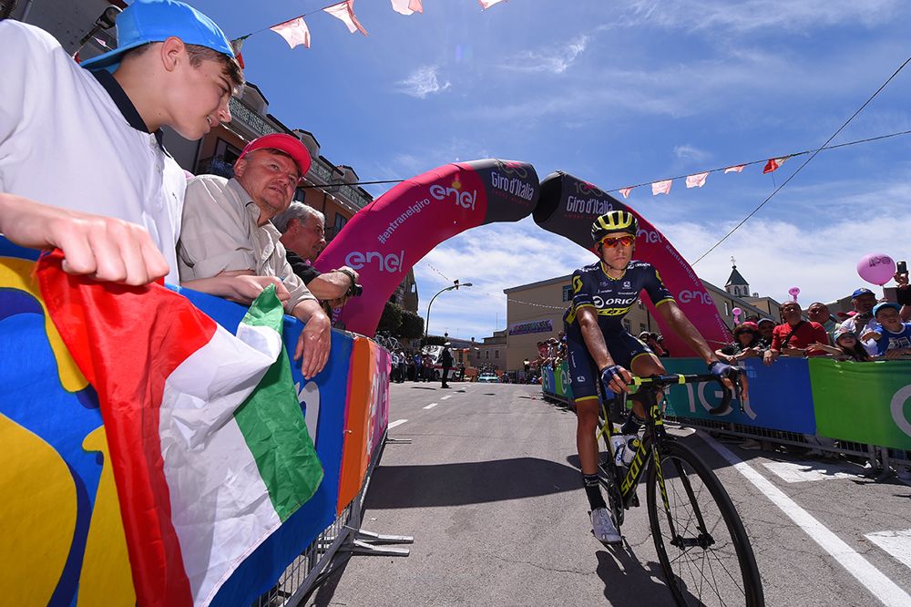 Heading to the start line of stage 9 of the Giro d'Italia