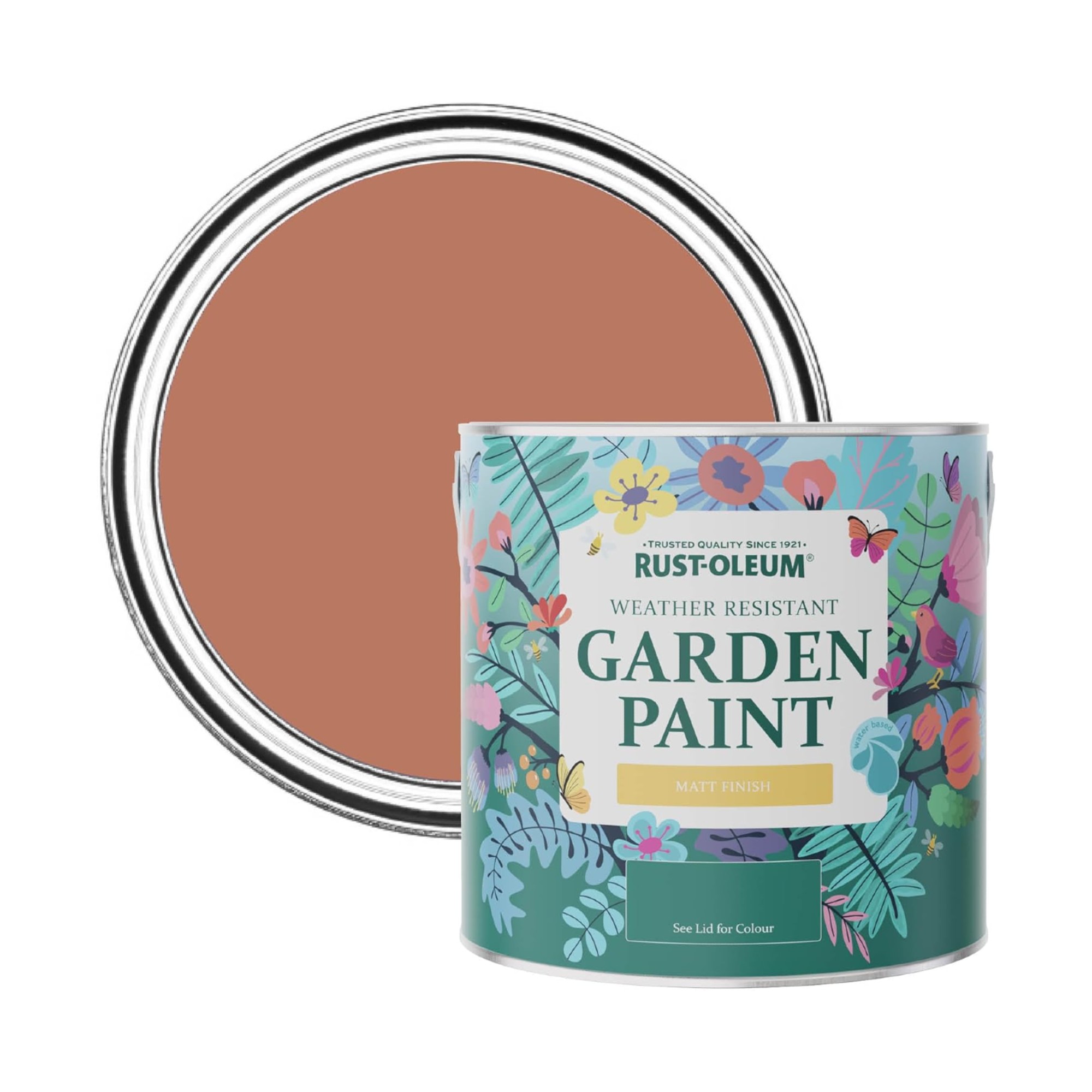 Rust-Oleum Red Mould-Resistant Garden Paint in Matt Finish - Siena 2.5L