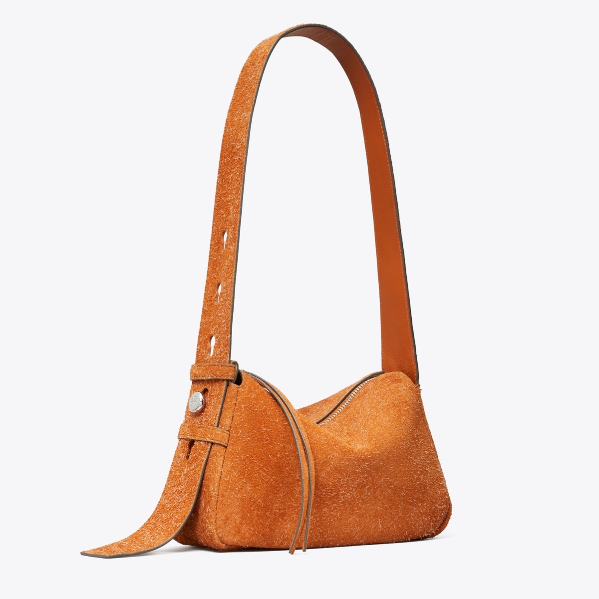 Small Romy Brushed Suede Shoulder Bag in Brown, Size Os