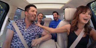 Zooey Deschanel and Jonathan Scott with Drew Scott and Emily Deschanel