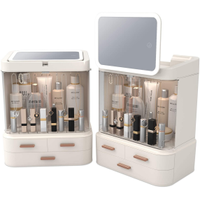 2. Readaeer Makeup Organiser Storage with LED Mirror: £45.99 at Amazon