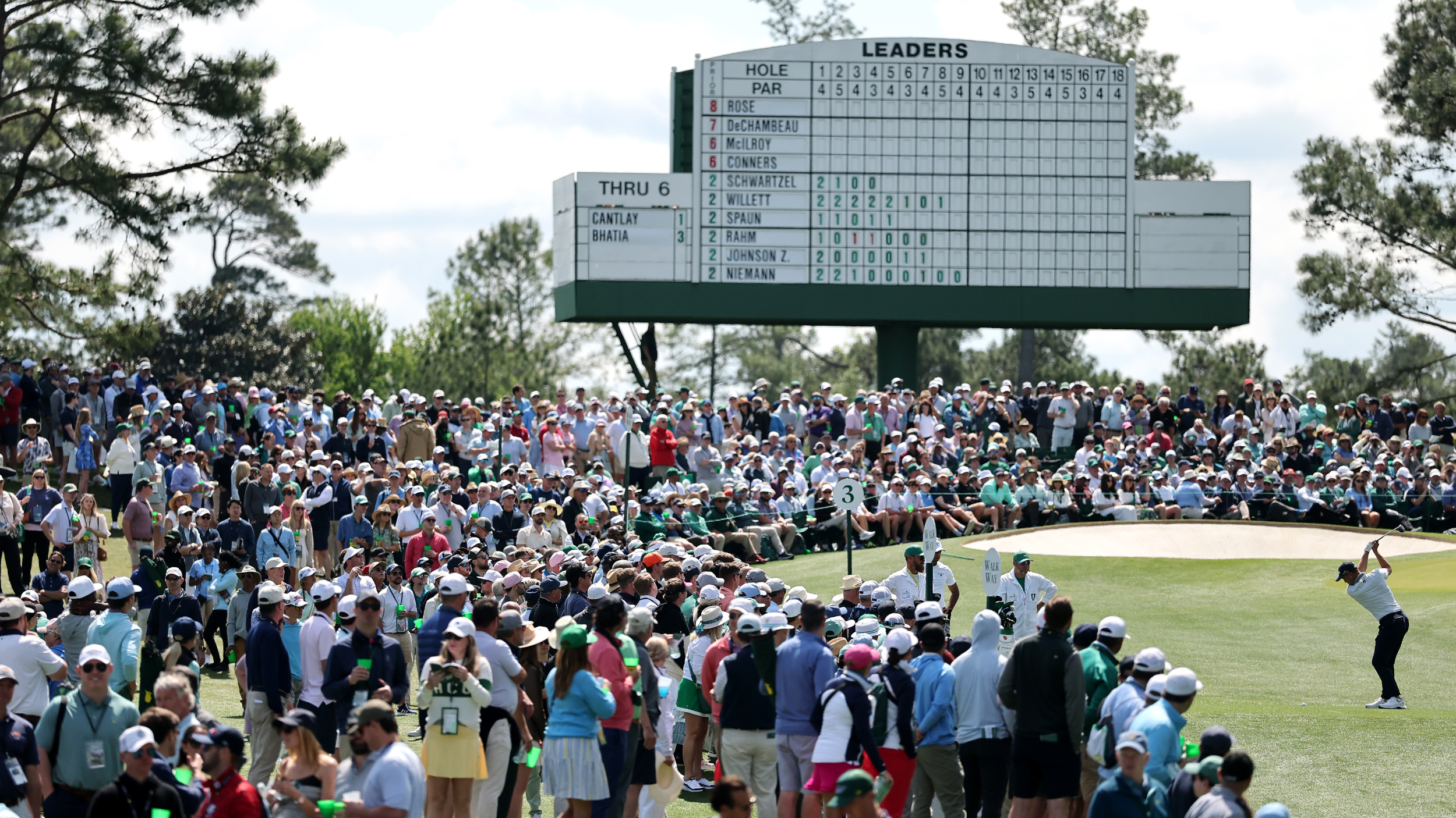 Crowds watching The Masters 