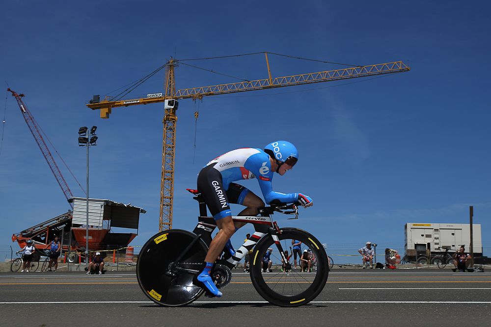 Rohan Dennis en route to the finish of the stage 3 time trial at the 2014 Tour of California.