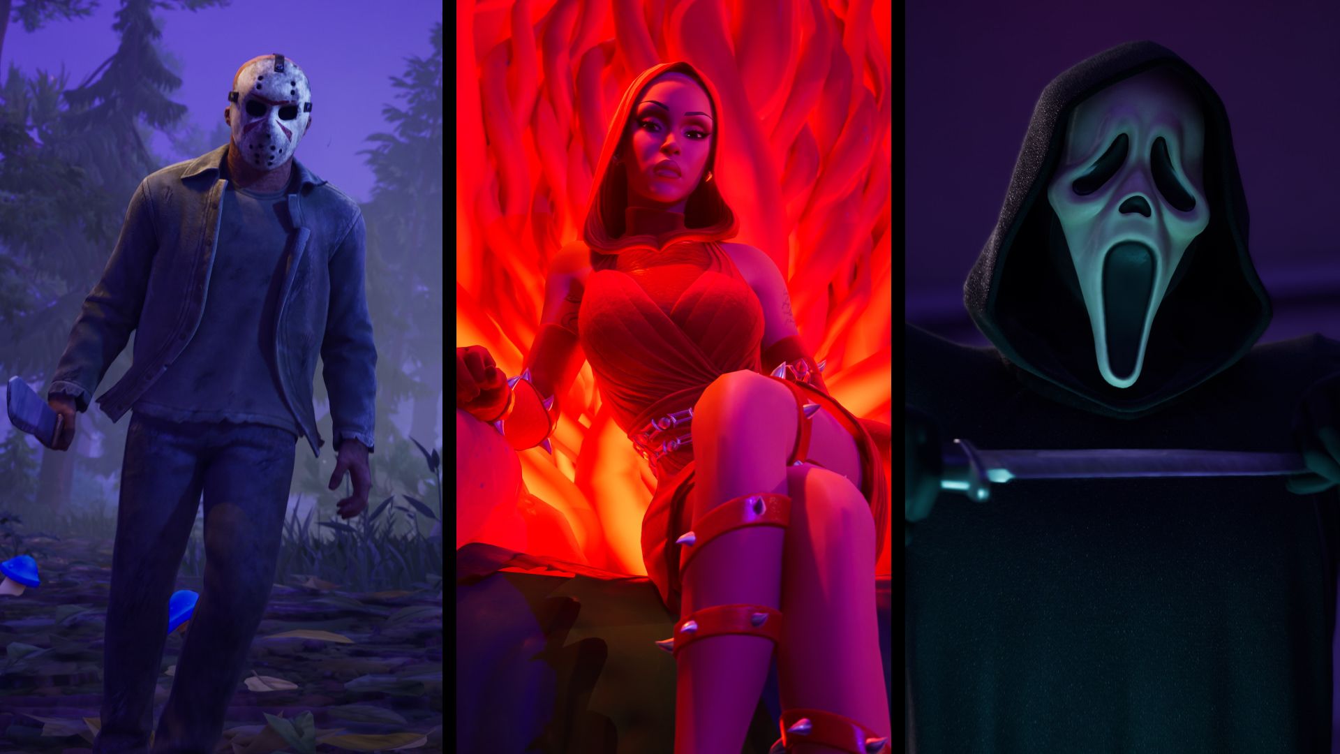 Fortnite skins including Ghostface, Doja Cat and Jason 