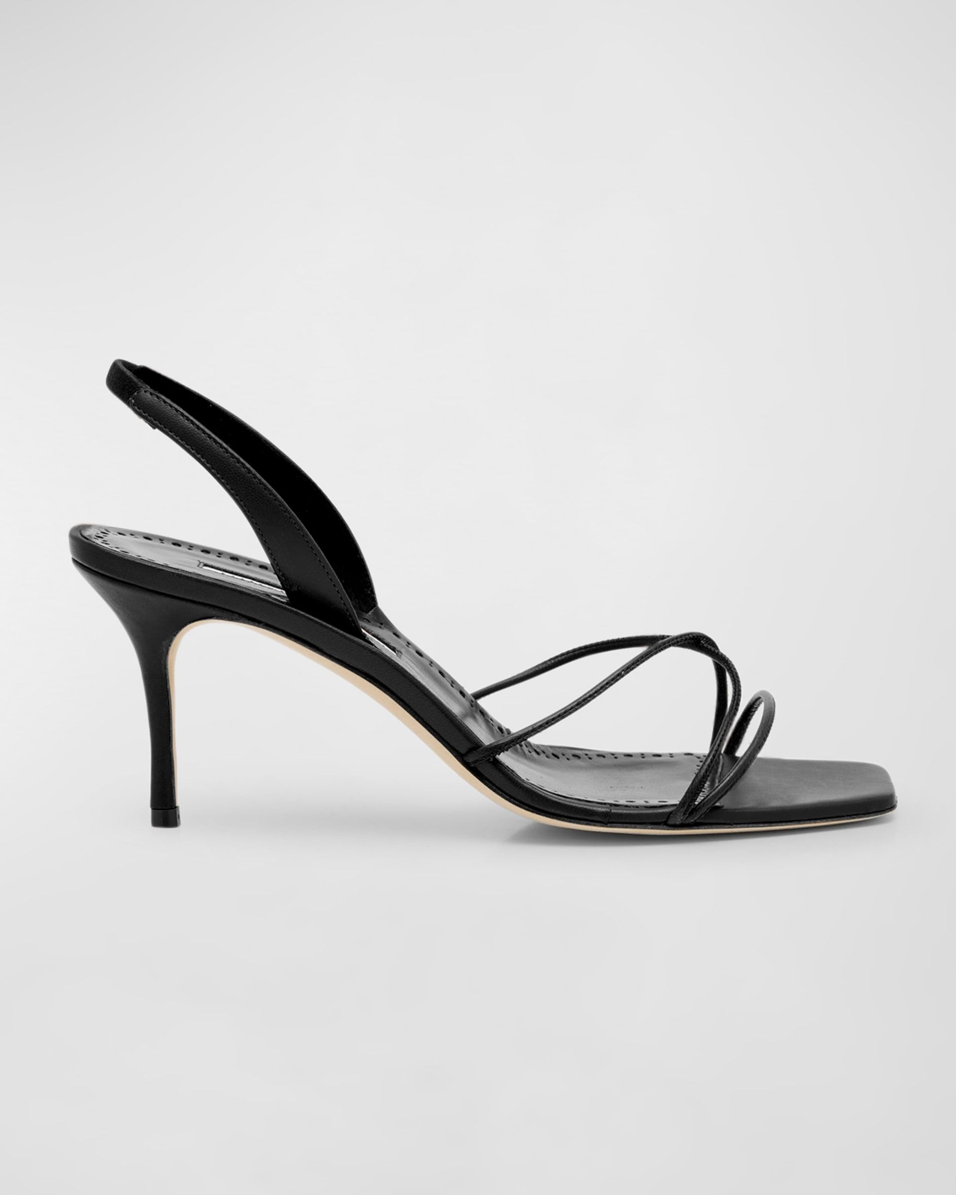 Leather Strappy Slingback Sandals