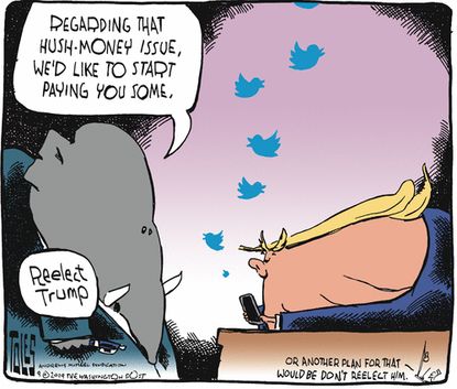 Political Cartoon U.S. Trump Twitter 2020