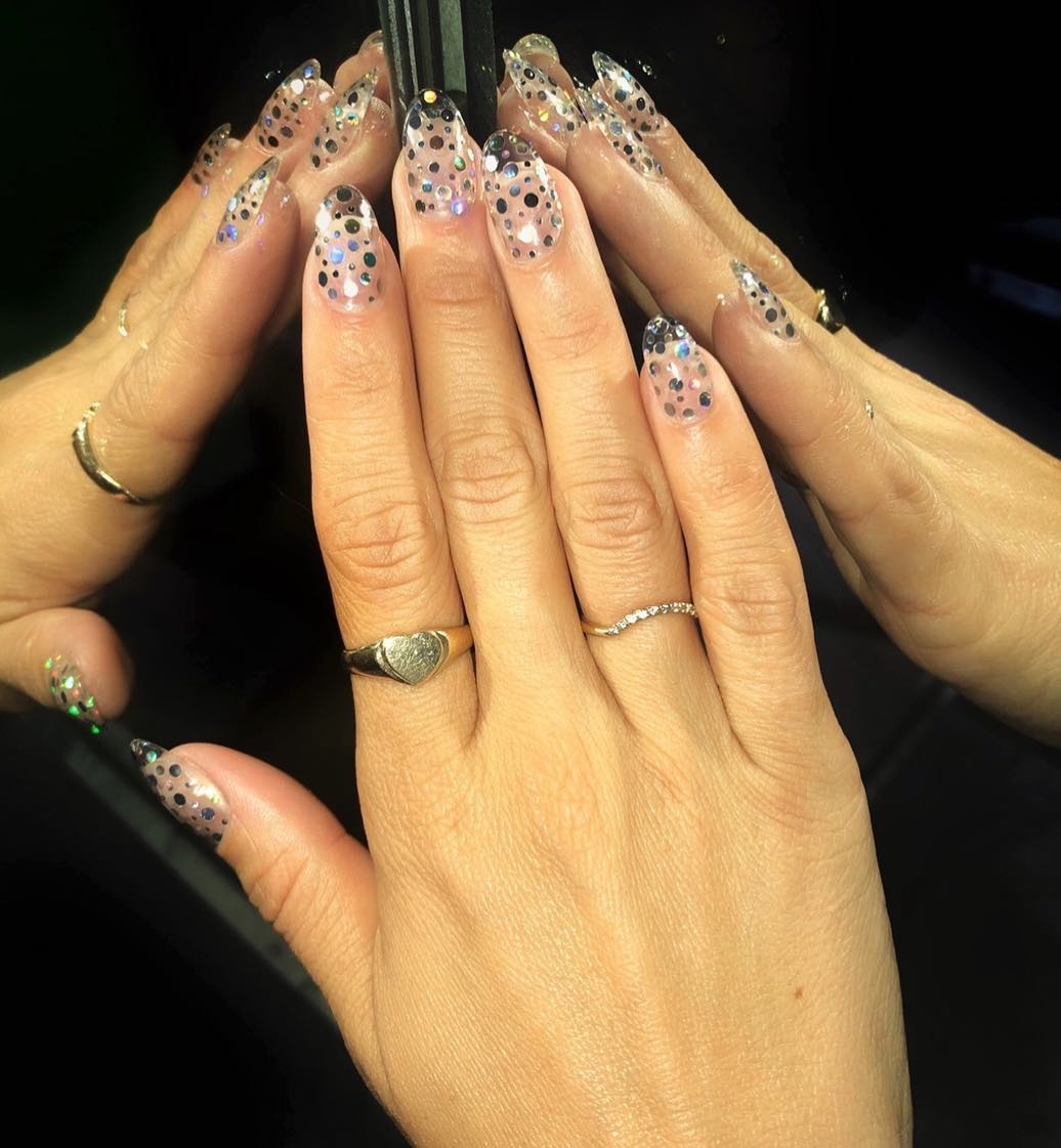 Confetti nails simple nail design