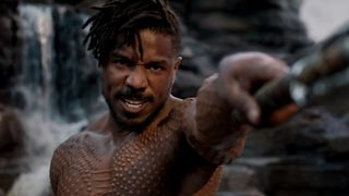Kilmonger challenges T'Challa for the throne of Wakanda in Black Panther