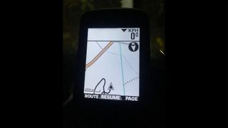 The Wahoo Elemnt Bolt map screen showing no trails