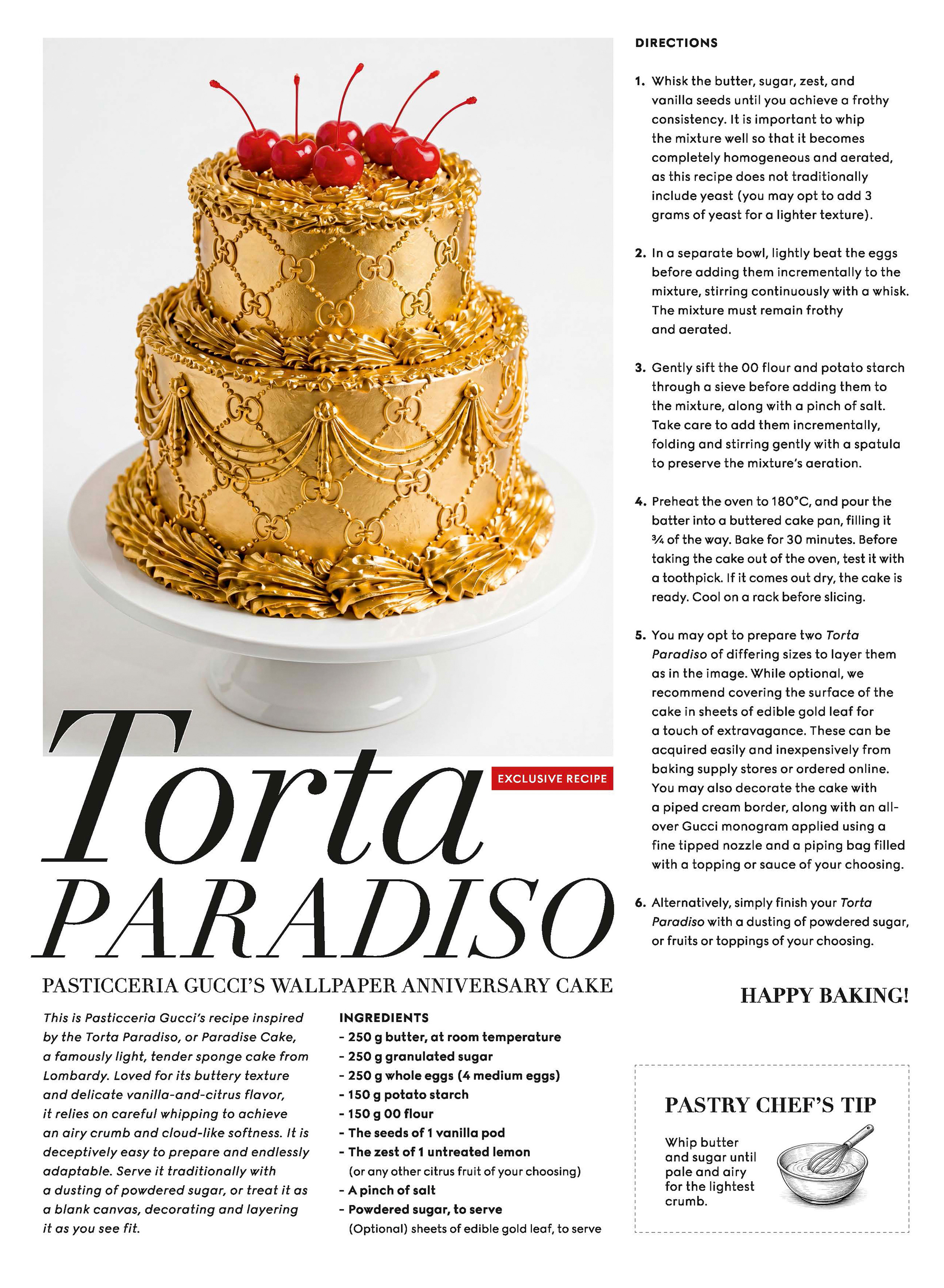 Gucci 30th birthday cake recipe for Wallpaper magazine