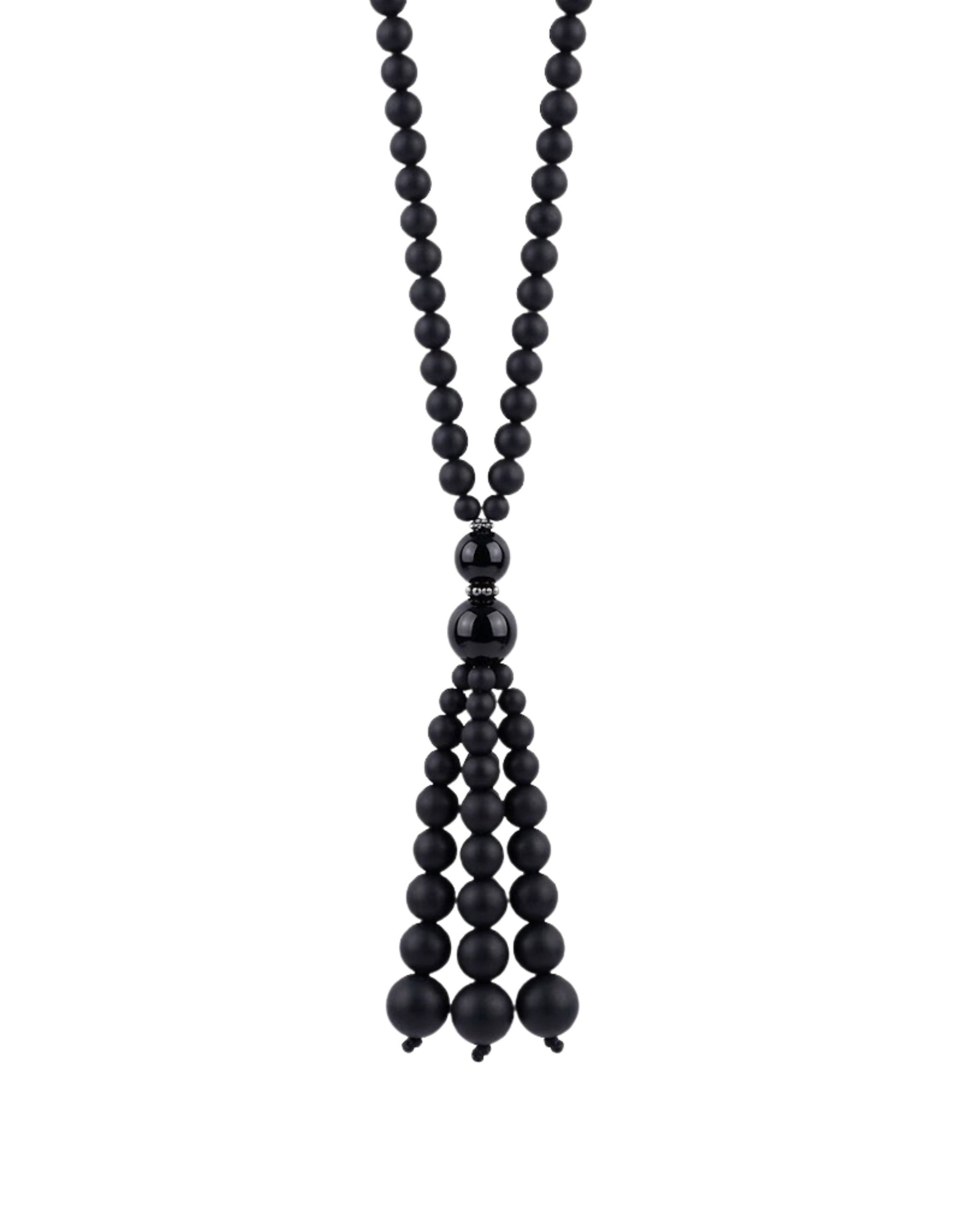 Pompon Necklace - Black Onyx
