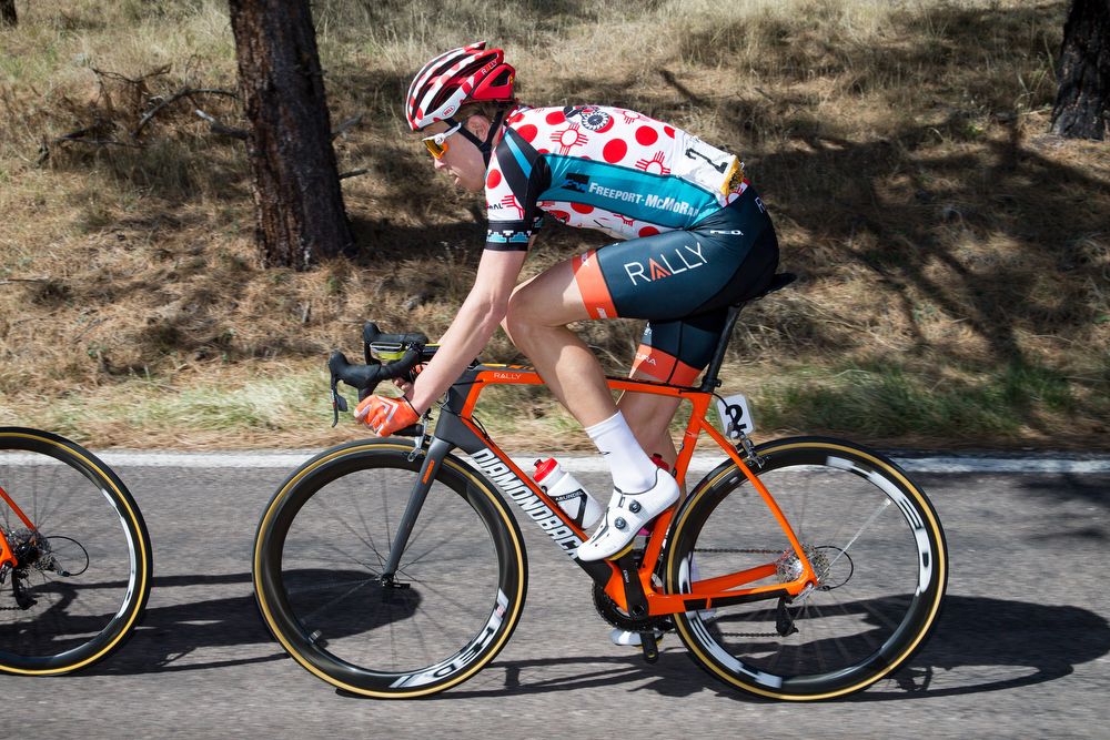 Rally's Rob Britton, second overall at Tour of the Gila, rides in the bunch during stage 2.