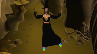 An adventurer traversing through the Stronghold of Security.