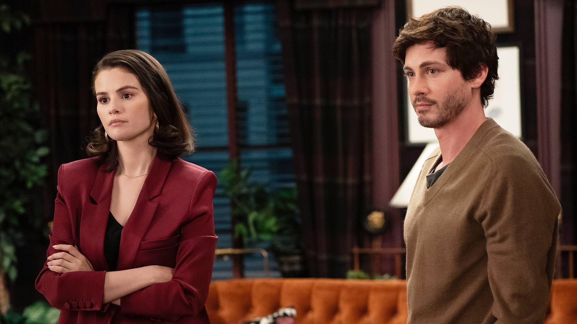 Selena Gomez and Logan Lerman in &quot;Only Murders in the Building&quot; season 5