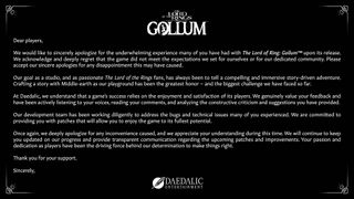 Daedalic apologizes for The Lord of the Rings: Gollum