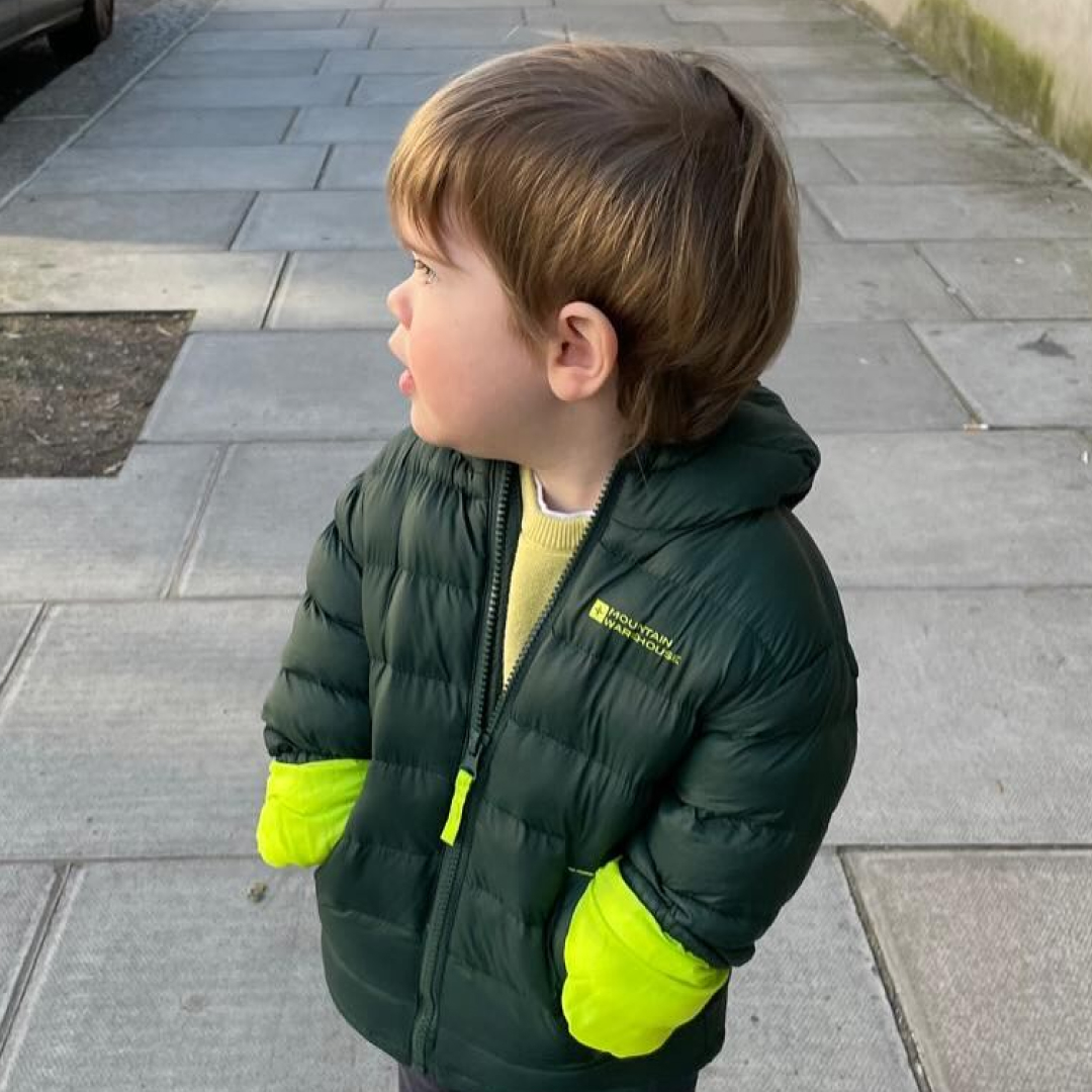 Princess Eugenie&#039;s son Ernest wearing a green coat 